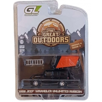 Greenlight 1:64 Jeep Wrangler Unlimited Rubicon 2008 with Modern Rooftop Camper